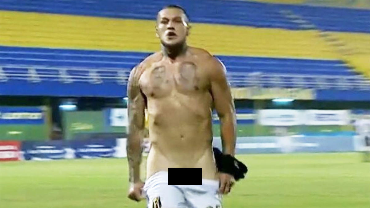 playing football naked